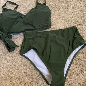 Shein green swim suit